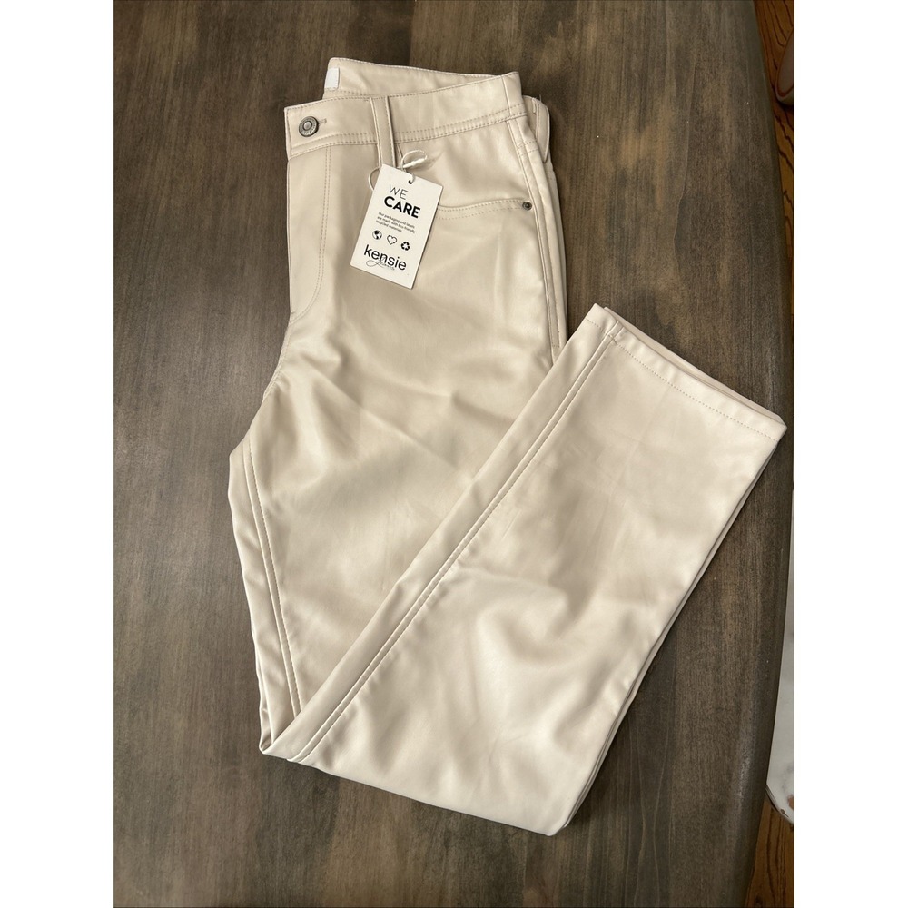 Beautiful Kensie jeans Vegan Leather Tan Beige Color Size 2 26 New With Tag